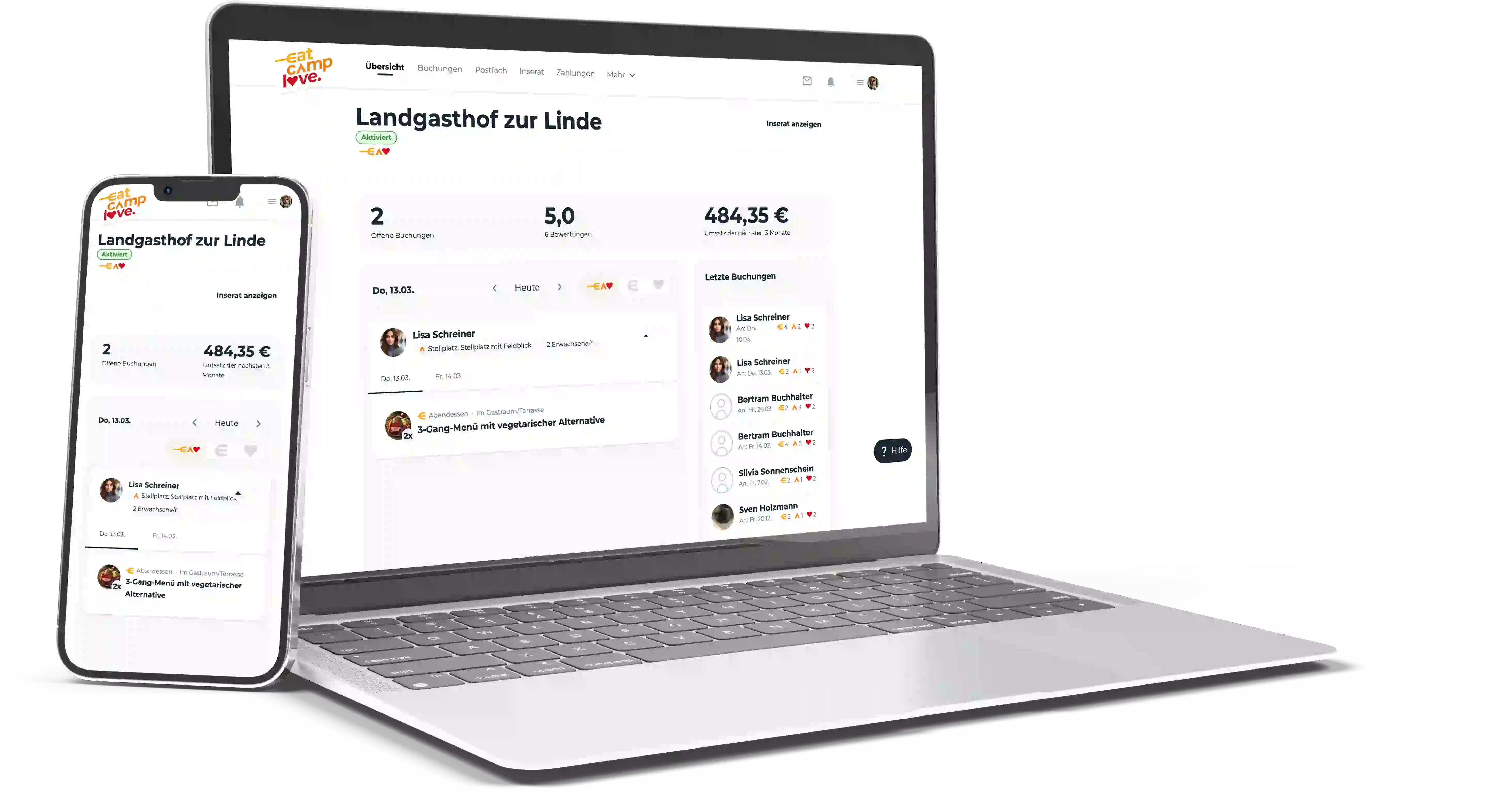 Übersicht über das Dashboard für Gastgeber
